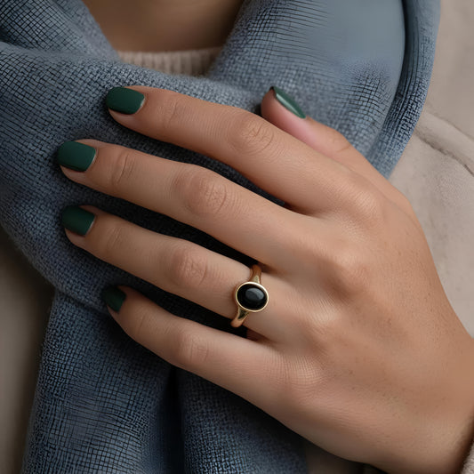 Onyx Adjustable Ring