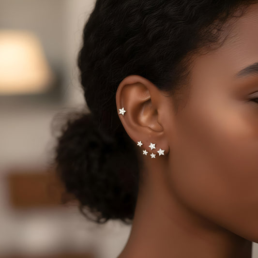 Stars Ear Jacket Earrings