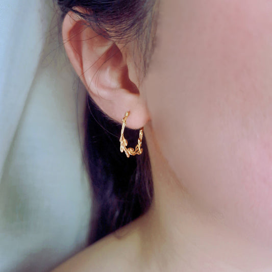 Branch & Leaf Hoop Earrings