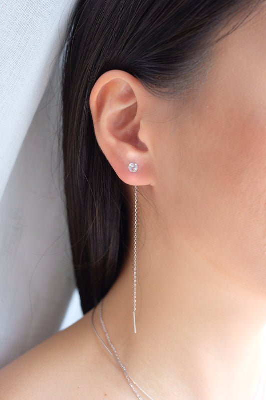 Crystal Drop Threader Earrings