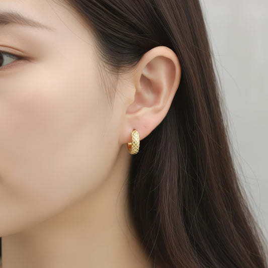 Textured Huggie Hoop Earrings