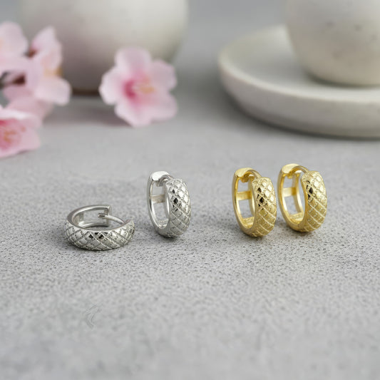 Textured Huggie Hoop Earrings
