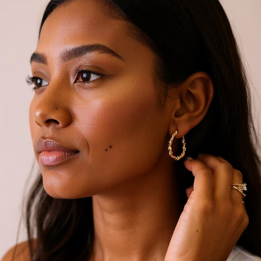 Twisted Chunky Hoop Earrings