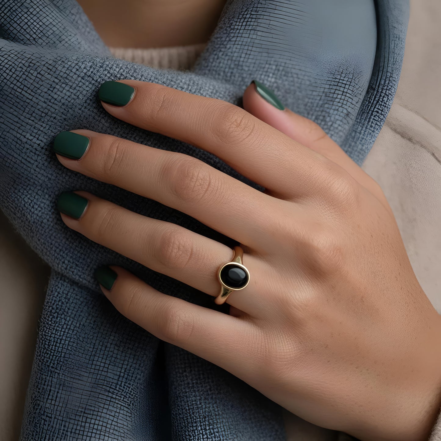 Onyx Adjustable Ring