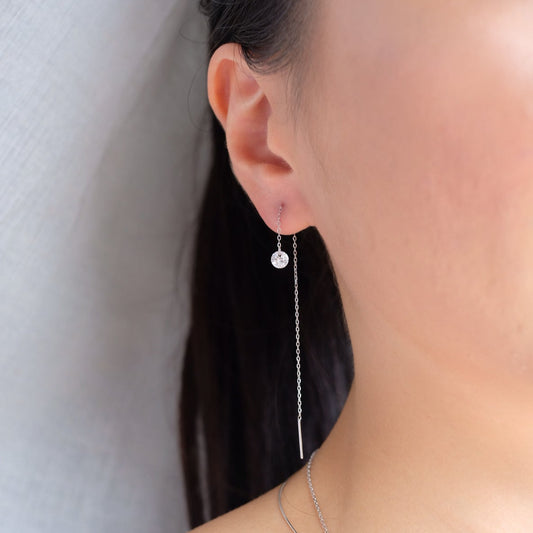 Crystal Drop Threader Earrings